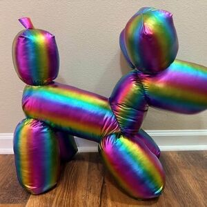 Way to Celebrate Rainbow Iridescent Balloon Dog Plush Toy XL 27 in